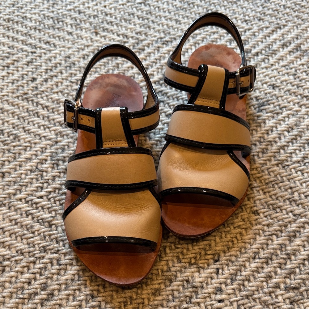 Loeffler Randall Cream and Black Women's Sandals - size 6